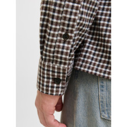 Jack & Jones James Mini Check Shirt,βαμβακερό πουκάμισο φανέλα - Navy Blazer