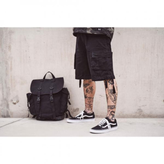 Βαμβακερή βαρύπλακη cargo βερμούδα,by Brandit - ΜΑΥΡΟ