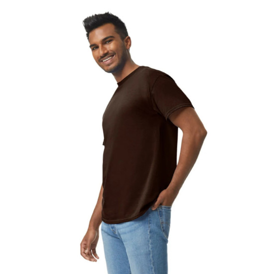 Μονόχρωμο βαμβακερό t-shirt - Dark Chocolate