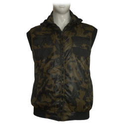 Γιλεκο καπιτονε αντιανεμικο παραλλαγής με κουκούλα - Dusty Olive