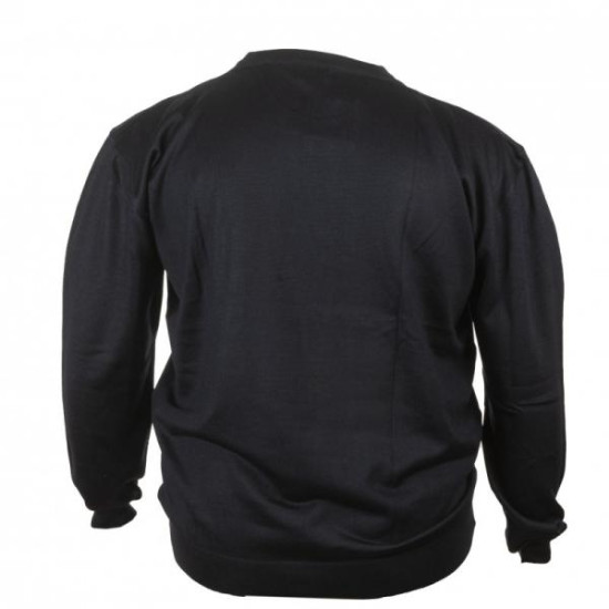 Πλεκτη μπλουζα μονοχρωμη με λαιμοκοψη - Dark Blue