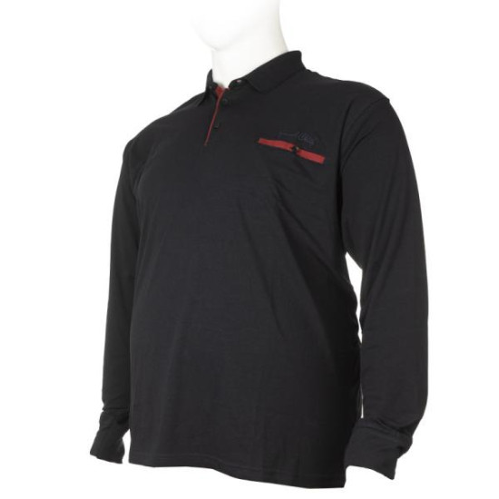 Polo μακό penie με μακρύ μανίκι,τσέπη και κέντημα στο στήθος - Dark Blue