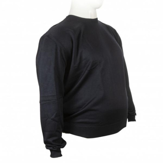 Πλεκτη μπλουζα μονοχρωμη με λαιμοκοψη - Dark Blue