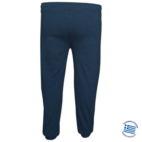 Καλοκαιρινό jersey παντελόνι φόρμας με Patch και λάστιχο στον αστράγαλο,της Leo Collection - Indigo blue