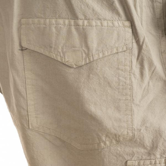 Βαμβακερή βερμούδα τύπου cargo με λάστιχο στη μέση - Beige