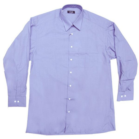 Πουκάμισο μονόχρωμο με μακρύ μανίκι - Echo Blue