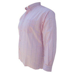 Πουκάμισο ριγέ μακρυμάνικο με τσέπη - .ΡΟΖ