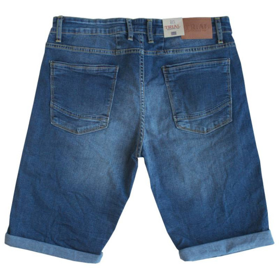 Ελαστική denim βερμούδα slim fit 