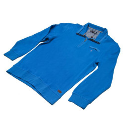 Polo selanik με φερμουάρ και patch - ΜΠΛΕ ΡΟΥΑ