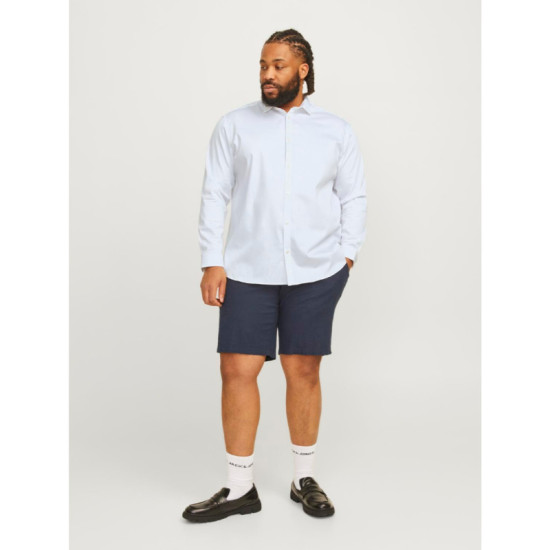 Μονόχρωμο ελαστικό μακρυμάνικο πουκάμισο