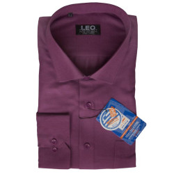 Πουκάμισο Petite Oxford μακρυμάνικο με γιακά τύπου Rex, της Leo Collection - East Side Violet