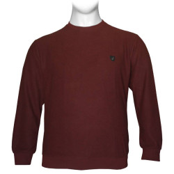 Μπλούζα λαιμόκοψη wool feel με δερμάτινο patch,της Leo Collection - Brandy Brown