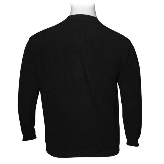 Μακρυμάνικη μπλούζα wool feel με suede λεπτομέρειες,της Leo Collection - Black