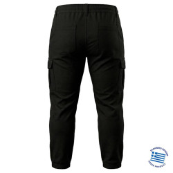 Ελαστική demi saison καπαρτινέ cargo παντελόνα,της Leo Collection - Black Ελαστική demi saison καπαρτινέ cargo παντελόνα,της Leo Collection - Black