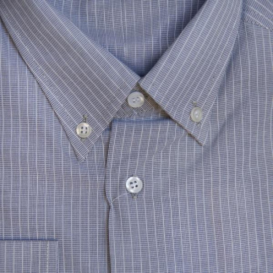 Πουκάμισο με μακρύ μανίκι ριγέ/πτι-καρό - ΓΚΡΙ