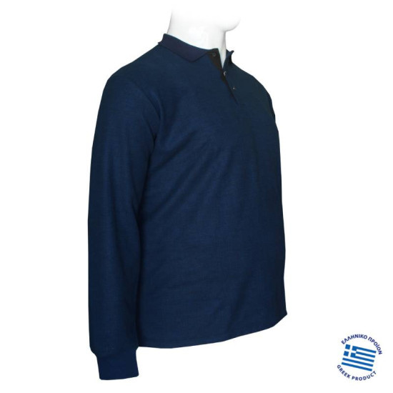 Polo μπλούζα από βαρύπλακο jersey ύφασμα,
