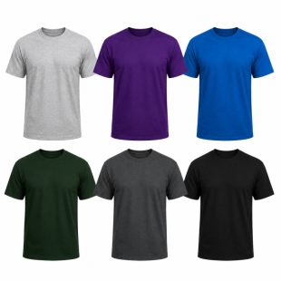 6Pack T-shirt Προσφορά 3+3 - Black,Charcoal,Forest Green,Ash Grey,Sax,Purple