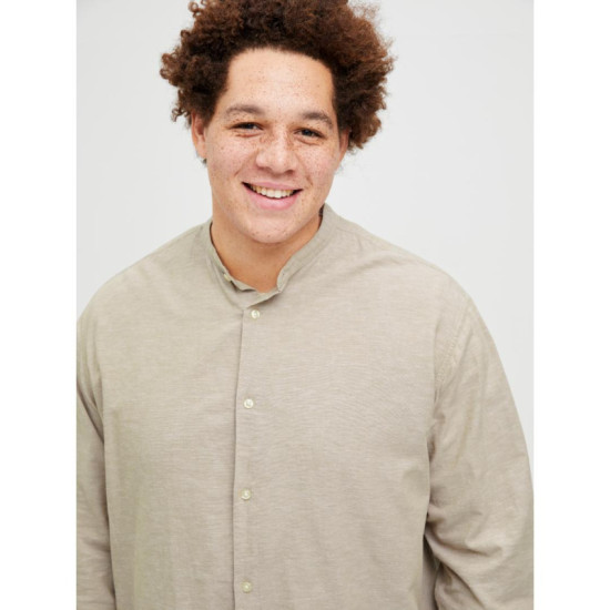 Μάο λινό μακρυμάνικο πουκάμισο