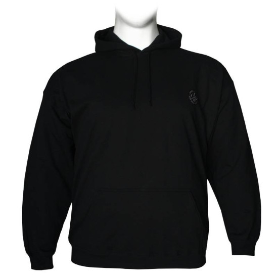 Hoodie φούτερ μονόχρωμο με patch στο στήθος - Black
