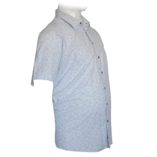 Πουκάμισο κοντομάνικο ελαστικό σχεδιαστό - Navy Blue / White