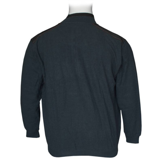 Ζακέτα βαμβακερή wool feel με κεντητές λεπτομέρειες - Dark Blue