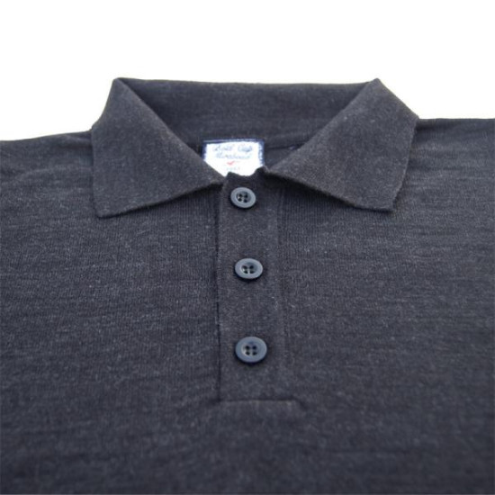 Polo πλεκτή μονόχρωμη - Ανθρακί Melange
