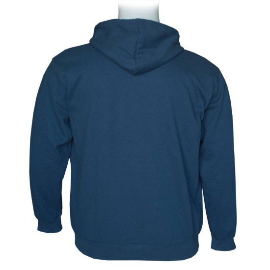 Ζακέτα φούτερ δίκλωνη με patch και κουκούλα - ΙΝΤΙΓΚΟ