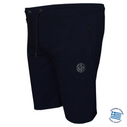 Βερμούδα jersey pennie με patch και φερμουάρ στις τσέπες,της Leo Collection - NAVY BLUE