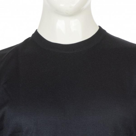 Πλεκτη μπλουζα μονοχρωμη με λαιμοκοψη - Dark Blue