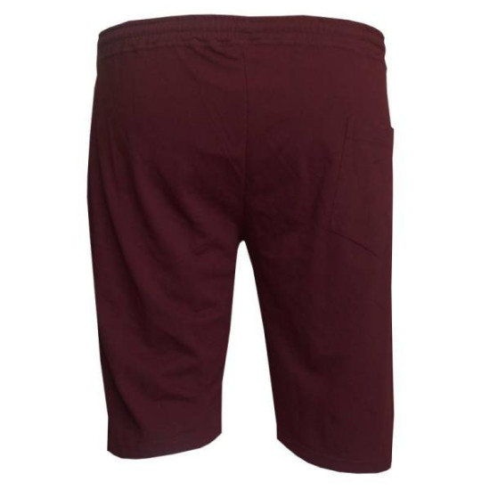 Μακό βερμούδα μονόχρωμη με λάστιχο στην μέση - Bordeaux