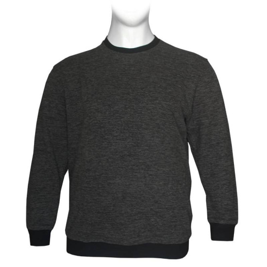 Μακρυμάνικη Μπλούζα Wool Feel με Flock 3D στάμπα της Leo Collection - Black Μακρυμάνικη Μπλούζα Wool Feel με Flock 3D στάμπα της Leo Collection - Black