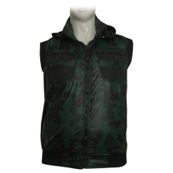 Γιλεκο καπιτονε αντιανεμικο παραλλαγής με κουκούλα - Forest Green