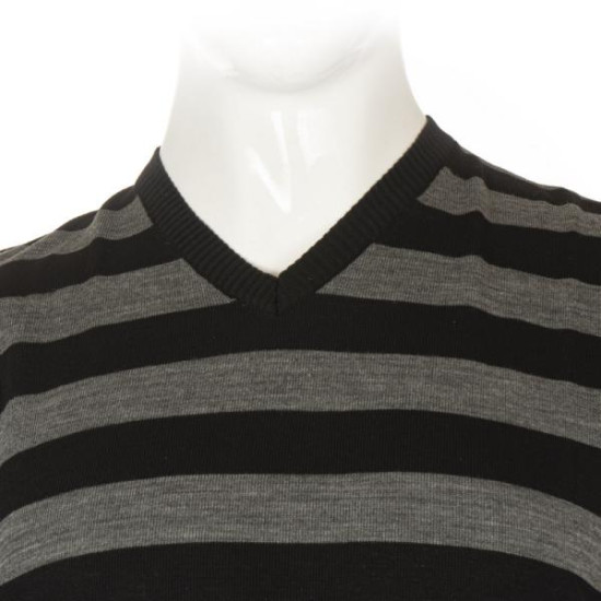 Καζακα πλεκτη ριγε με βε - ΜΑΥΡΟ/ΓΚΡΙ