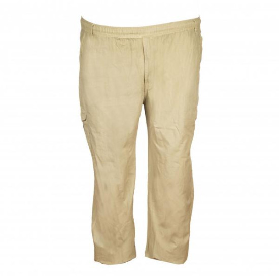 Καλοκαιρινή βαμβακερή παντελόνα ψηλού καβάλου τυπου cargo με λάστιχο by L.T.G - AMMOY