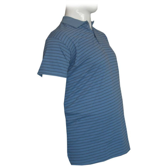 Polo βαμβακερό Jersey μαρινιέρα της Leo Collection - Indigo