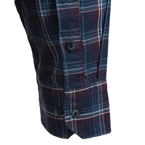 Πουκάμισο καρό βαμβακερό με μακρύ μανίκι - Blue Sax/Red