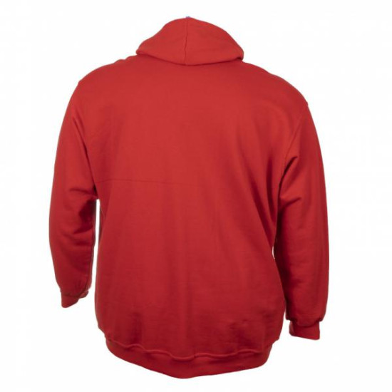 Hoodie φούτερ kingsize με κεντητές λεπτομέρειες - Red