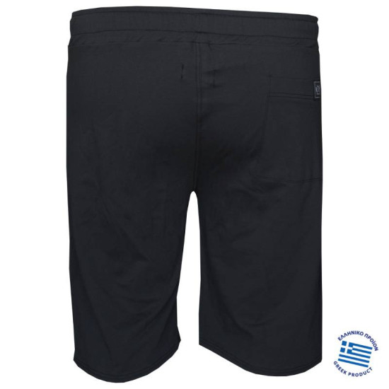 Βερμούδα jersey pennie με patch και φερμουάρ στις τσέπες,της Leo Collection - Anthracite