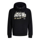 Hoodie φούτερ με μεταξοτυπία Logo Sweat Hood Jack & Jones +Fit - Black Hoodie φούτερ με μεταξοτυπία Logo Sweat Hood Jack & Jones +Fit - Black