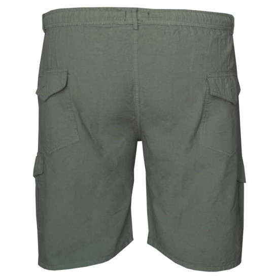 Βαμβακερή βερμούδα τύπου cargo με λάστιχο στη μέση - Khaki