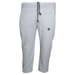 Kαλοκαιρινό παντελόνι φόρμας με κέντημα και φερμουάρ στις τσέπες - Grey Melange