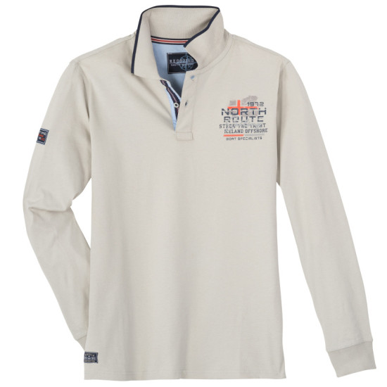 King Size Polo Jersey μπλούζα North Route με ανάγλυφη plastisol μεταξοτυπία,της Redfield - Ice Grey