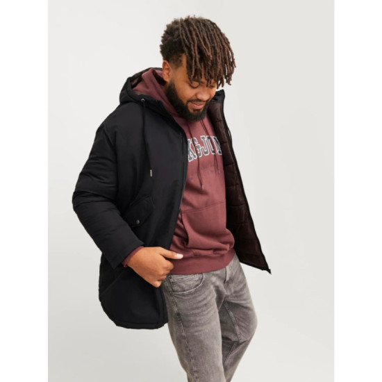 Jack & Jones Loop Parka Jacket - Black Rock