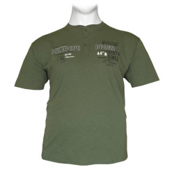 T-shirt button ve βαμβακερό με στάμπα by LTG - Khaki