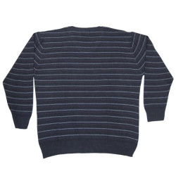 Πλεκτη μπλουζα με βε και ψιλη ριγα - Ανθρακί/Γκρι/Μωβ