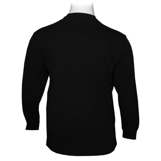 Μπλούζα λαιμόκοψη μακό με ανάγλυφη μεταξοτυπία by Leo collection - Black