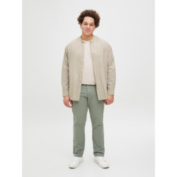 Μάο λινό μακρυμάνικο πουκάμισο