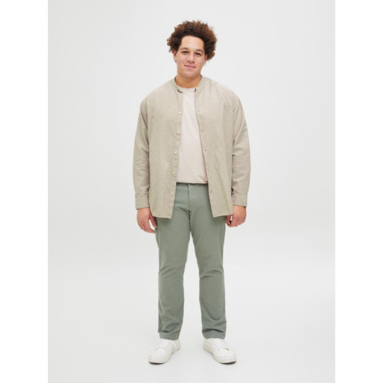 Μάο λινό μακρυμάνικο πουκάμισο