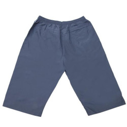 Μαγιό βερμούδα τριών τετάρτων με ρίγα και κεντητές λεπτομέρειες - ΜΠΛΕ