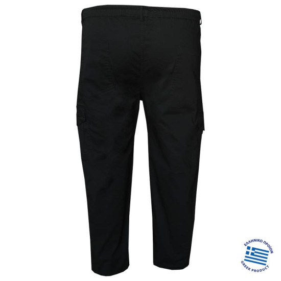 Ελαστική καπαρτινέ  cargo παντελόνα της Leo Collection - Black Rock